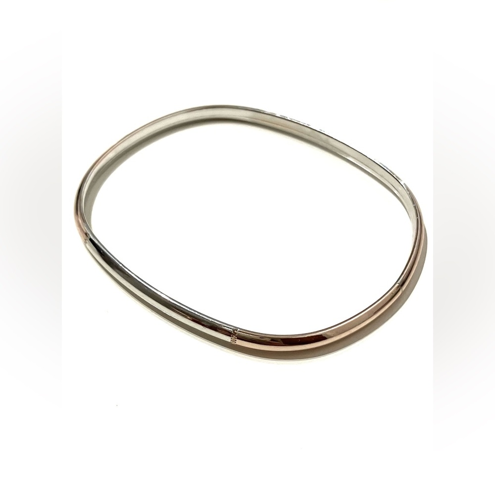 Milor Sterling Silver 925 Rose Gold Plated Square Bangle